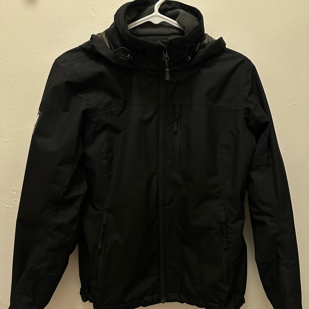 Helly Hansen Women’s Crew Hooded Midlayer Black Sailing Jacket - Small